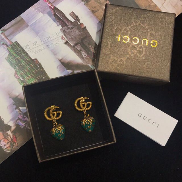 GUCCi飾品 古馳最新限定草莓系列耳環 Gucci耳釘熱銷款  zgbq1138